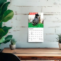 Chickens | 2027 7 x 14 Inch (Hanging) Monthly Mini Wall Calendar