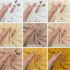 Chiffon Fabric by the Yard 60" Wide | Silky Soft Sheer Polyester Chiffon for Wedding Dresses, Bridal Veils, Event Draping & Overlays | 60 Colors