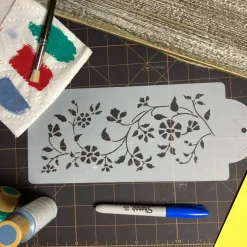 Chintz Floral Cake Stencil Side | C488 by Designer Stencils | Cake Decorating Tools |
