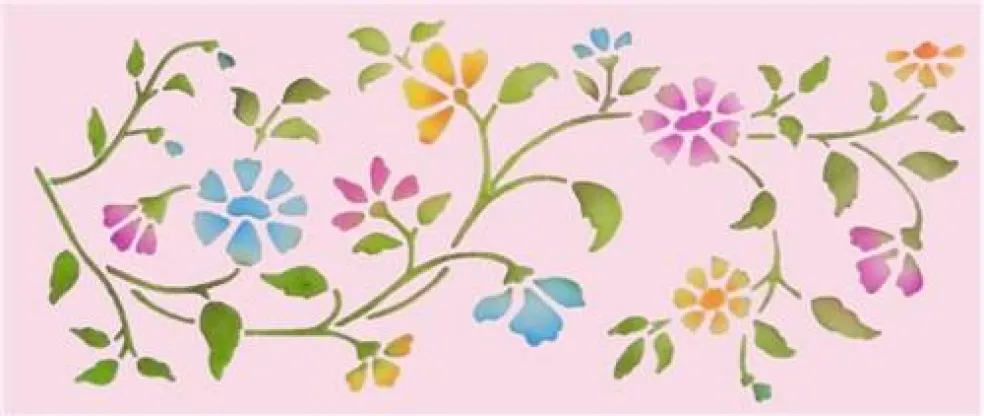 Chintz Floral Cake Stencil Side | C488 by Designer Stencils | Cake Decorating Tools |