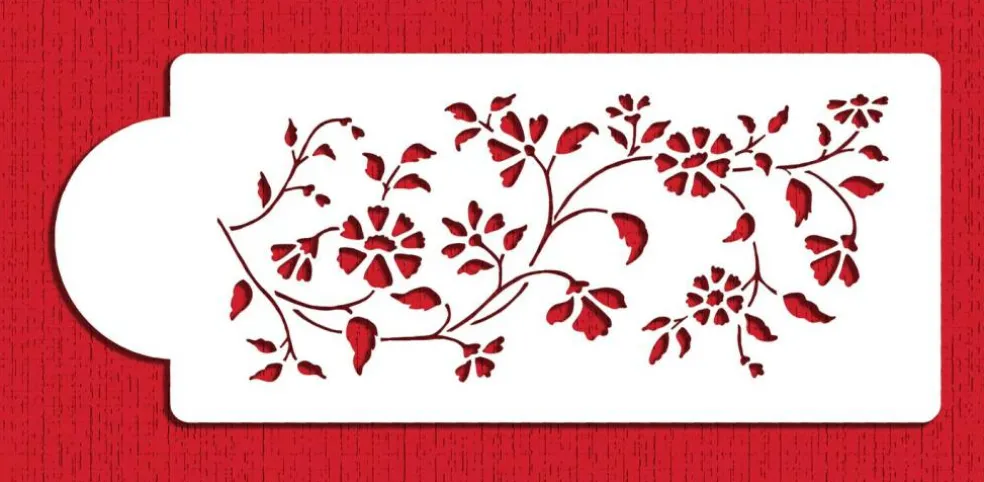 Chintz Floral Cake Stencil Side | C488 by Designer Stencils | Cake Decorating Tools |