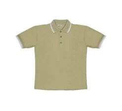 Christmas Central Men's Khaki Knit Pullover Golf Polo Shirt - Small