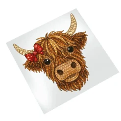 Christmas DTF Transfer - Highland Cow Red Bow Ready to Press