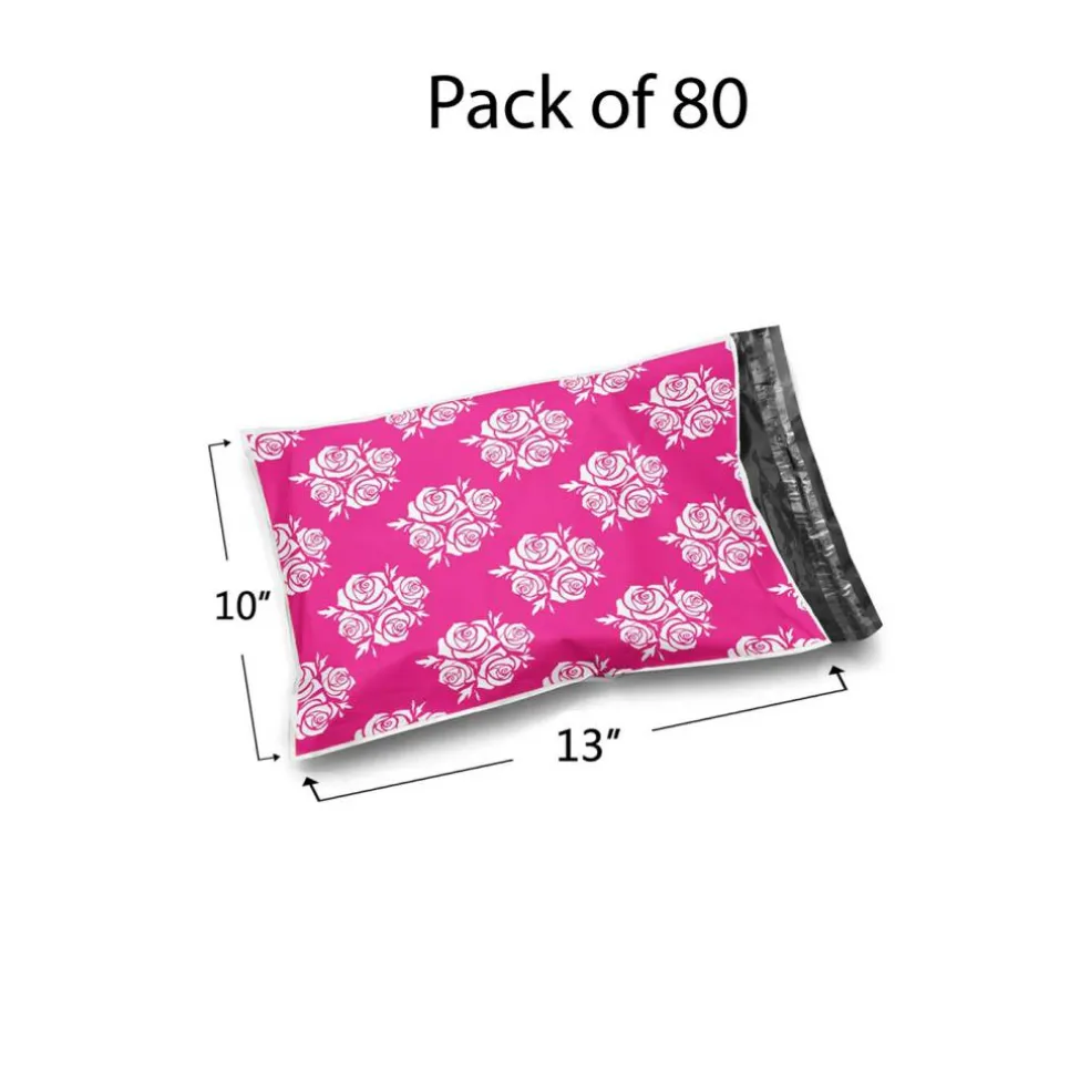 Christmas Snowflake Red Poly Mailer Envelopes 10x13" 2 Mil