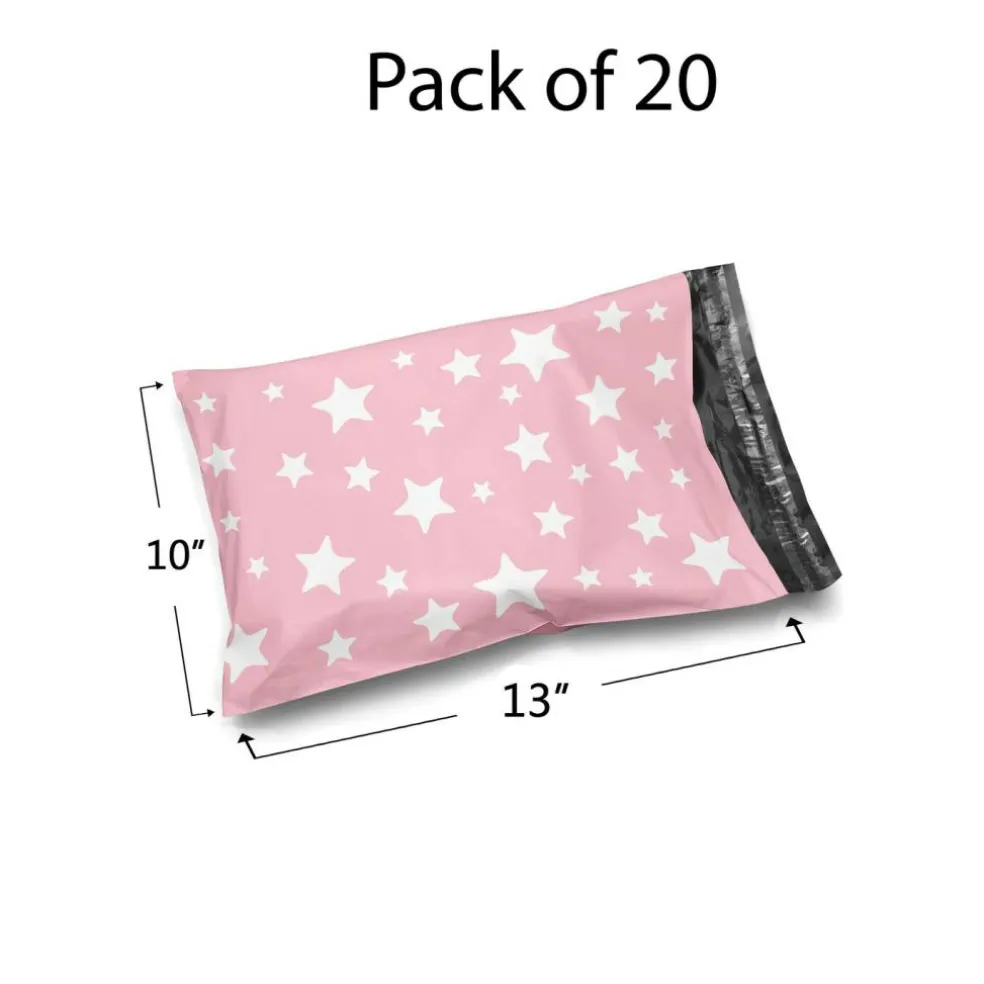 Christmas Snowflake Red Poly Mailer Envelopes 10x13" 2 Mil