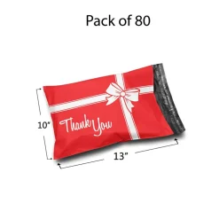 Christmas Snowflake Red Poly Mailer Envelopes 10x13