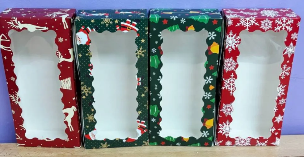 Christmas Treat Boxes – Assorted 4-Pack (12"x5")
