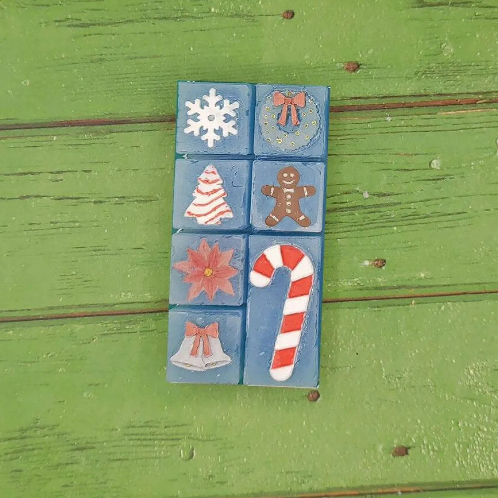 Christmas Wax Melt Snap Bar Silicone Mold