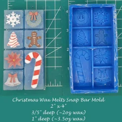 Christmas Wax Melt Snap Bar Silicone Mold
