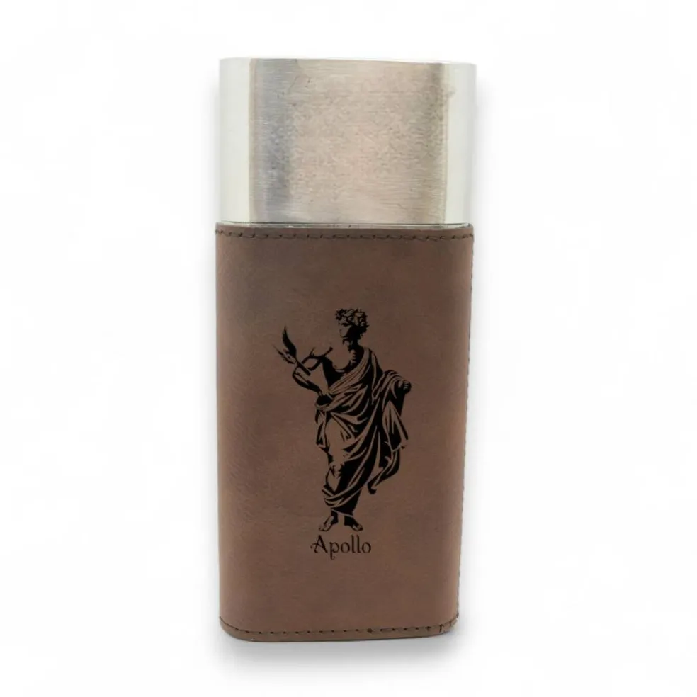 Cigar Case with Cutter - Apollo God of music and art - Leather