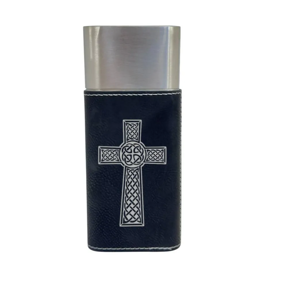 Cigar Case with Cutter - Celtic Cross - Leather