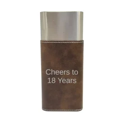 Cigar Case with Cutter - Cheers to 18 Years - Leather