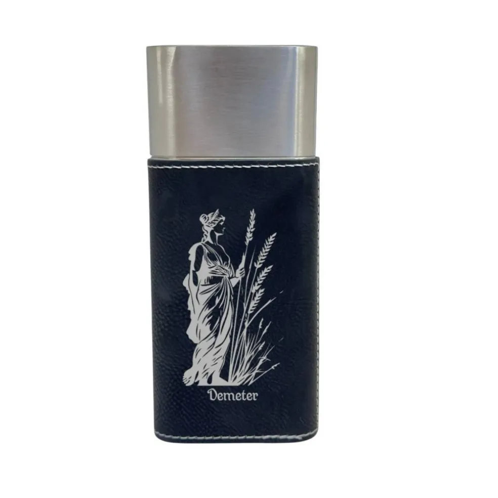 Cigar Case with Cutter - Demeter Goddess of Agriculture - Leather