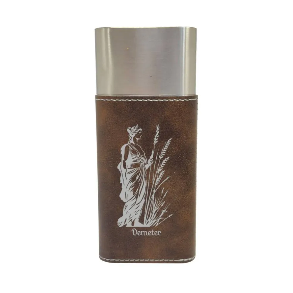 Cigar Case with Cutter - Demeter Goddess of Agriculture - Leather