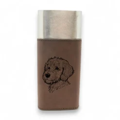 Cigar Case with Cutter - Golden Doodle - Leather