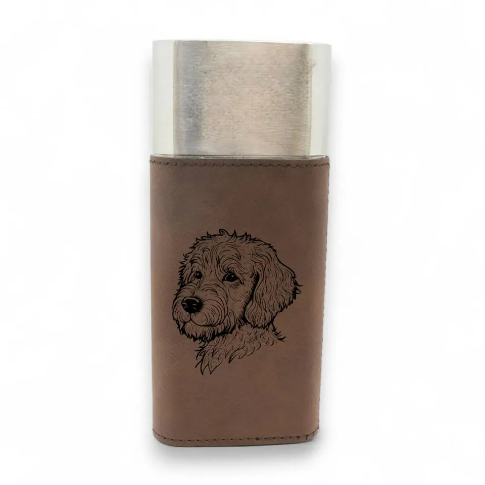 Cigar Case with Cutter - Golden Doodle - Leather