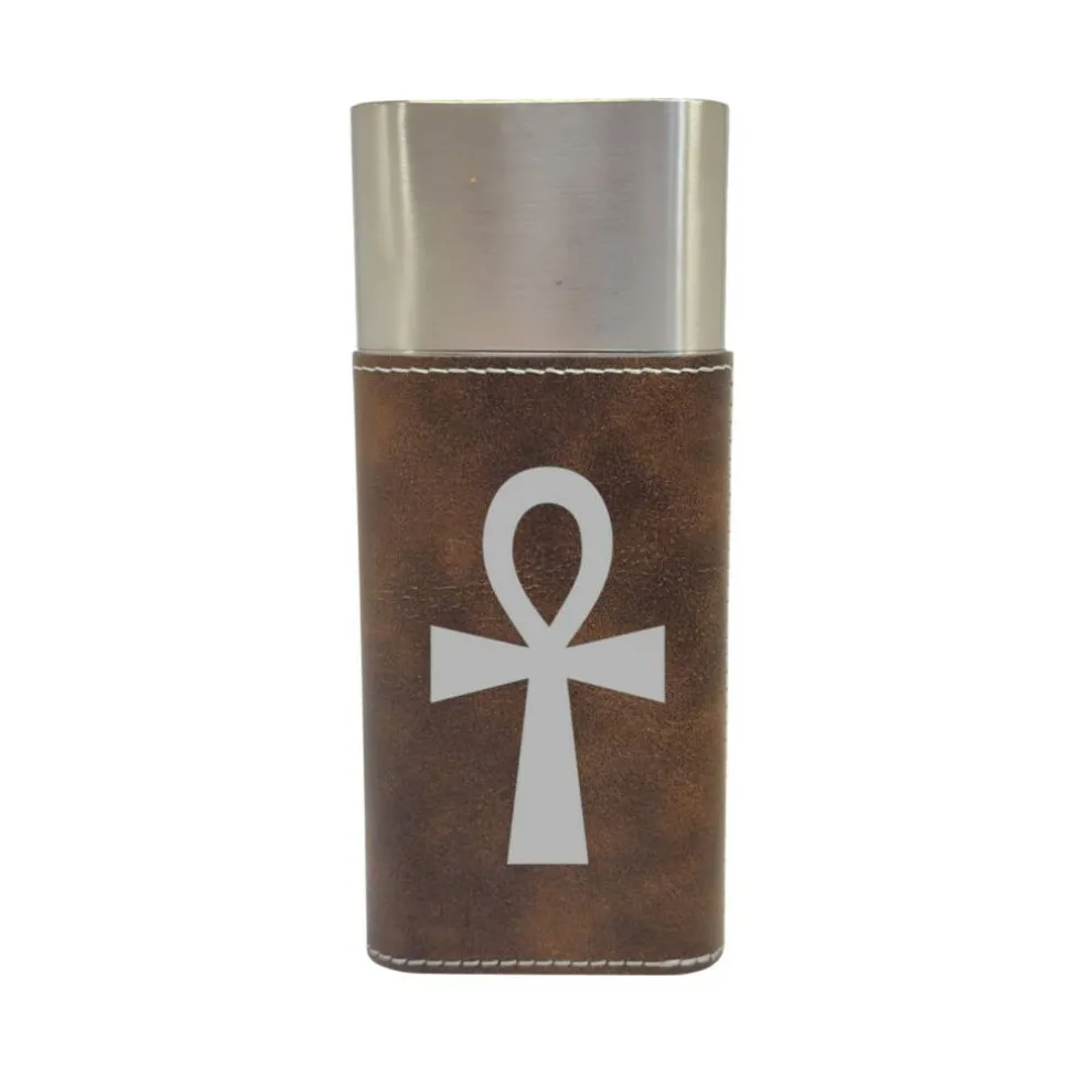 Cigar Case with Cutter - Key of Life Ankh - Leather
