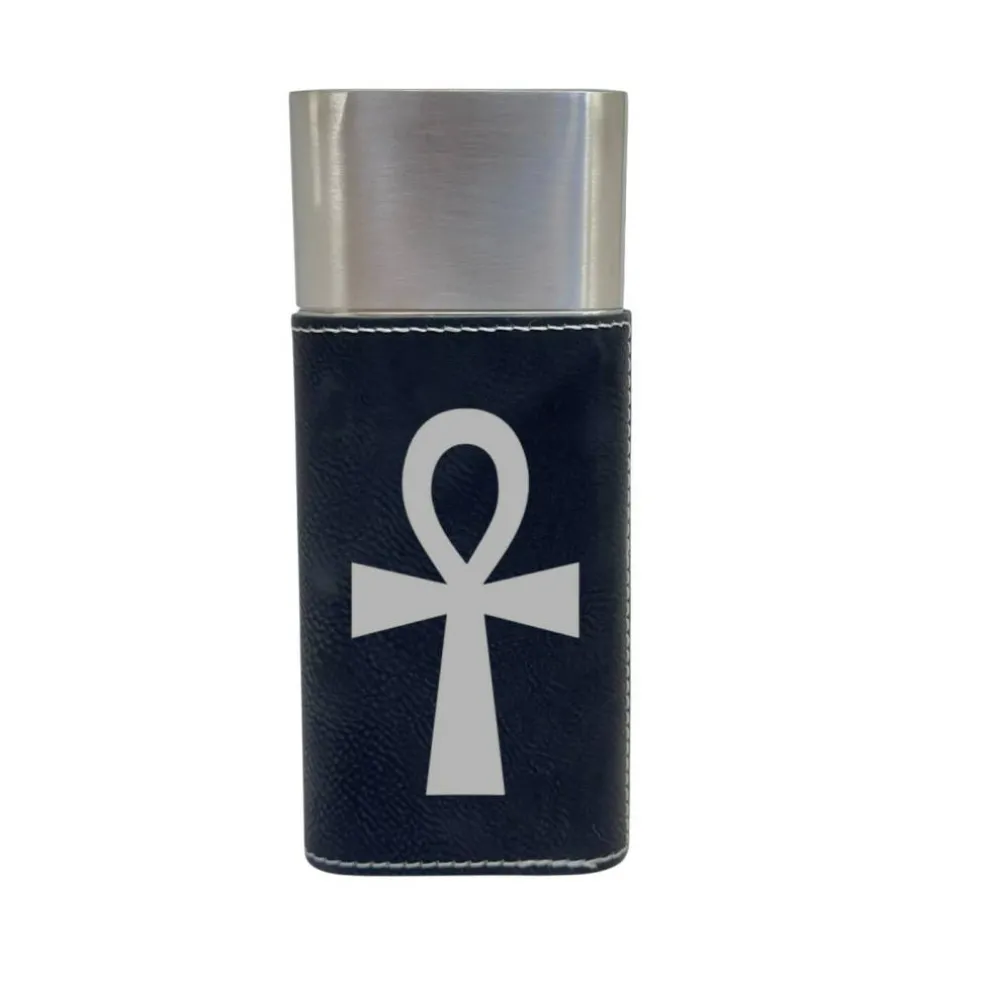 Cigar Case with Cutter - Key of Life Ankh - Leather