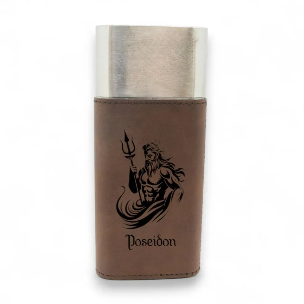 Cigar Case with Cutter - Poseidon God of the Sea - Leather