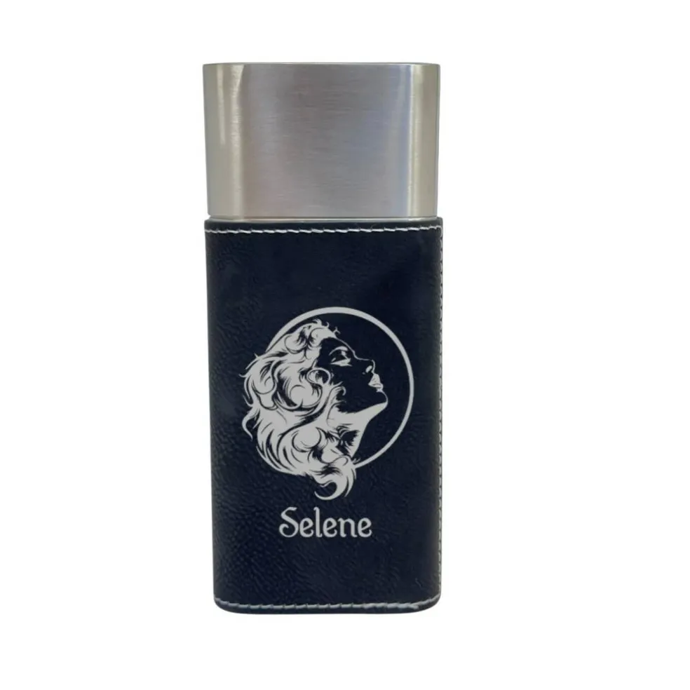 Cigar Case with Cutter - Selene Goddess of the Moon - Leather
