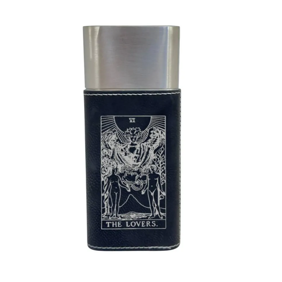 Cigar Case with Cutter - The Lovers Tarot Card - Leather