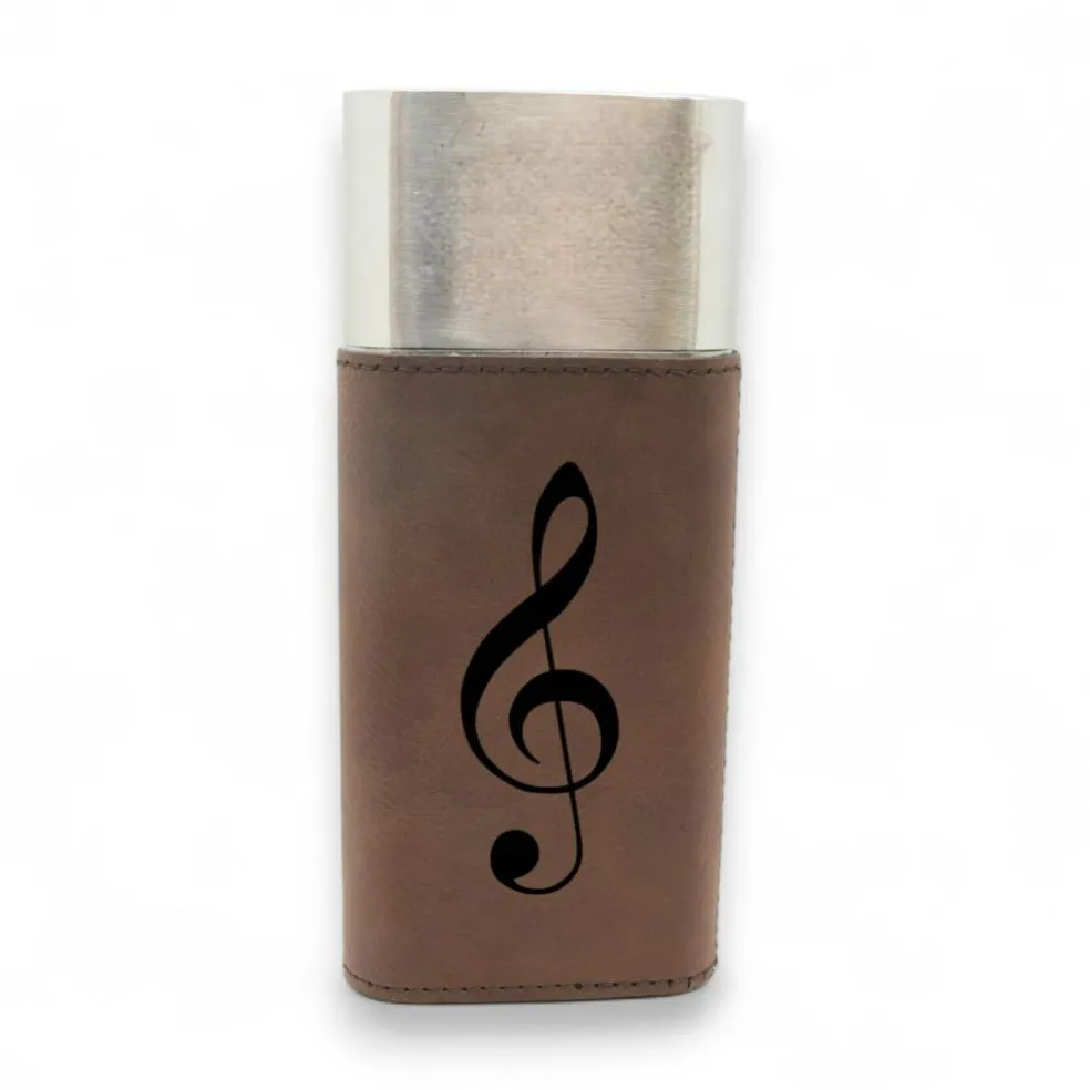 Cigar Case with Cutter - Treble Clef note - Leather