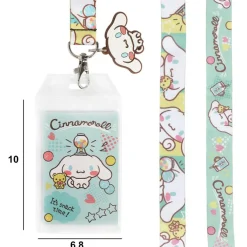 Cinnamaroll Snack Time Theme 22-inch Lanyard with Clear ID Sleeve and Rubber Charm