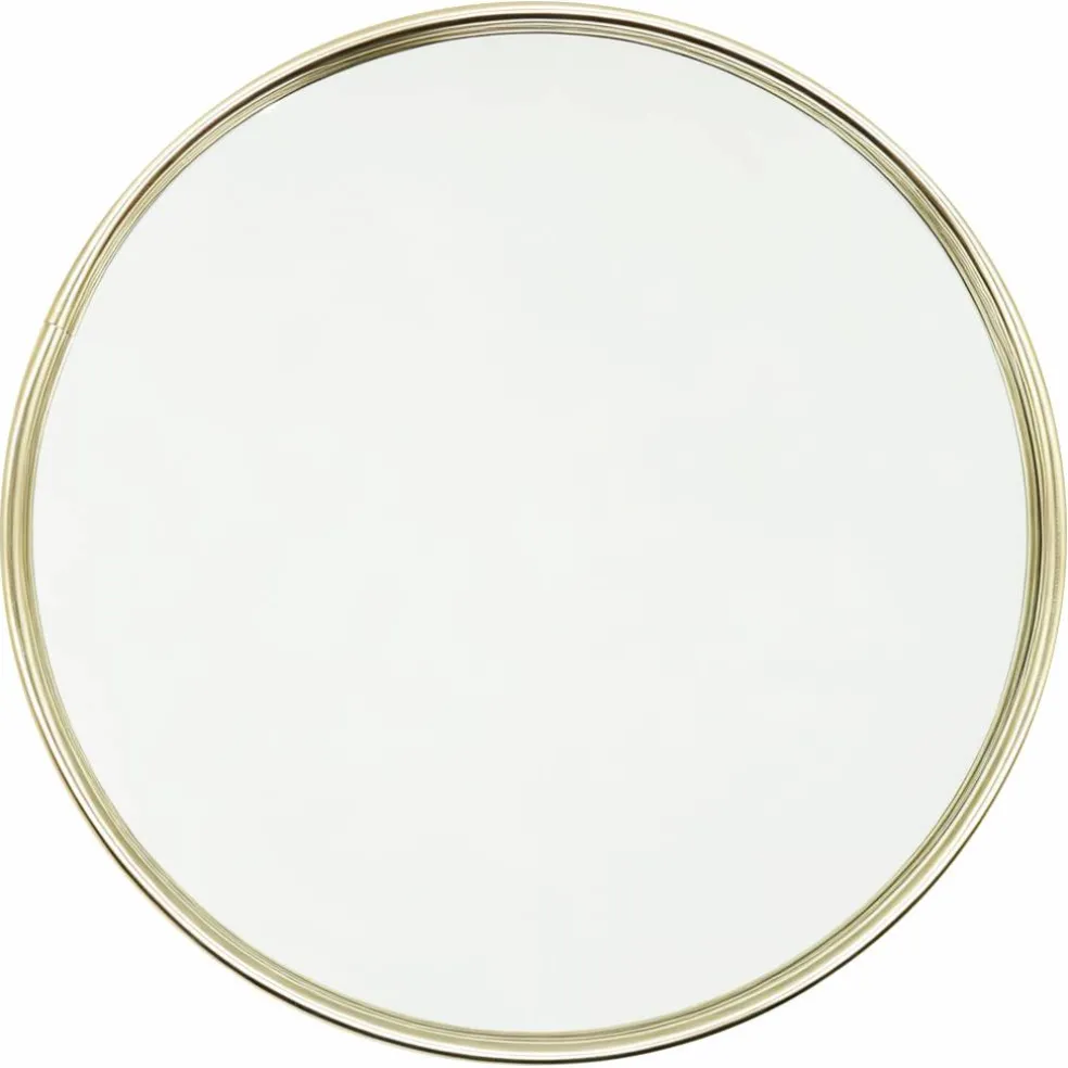 7.75" Circle Gold-Rimmed Mirror Jewelry Tray