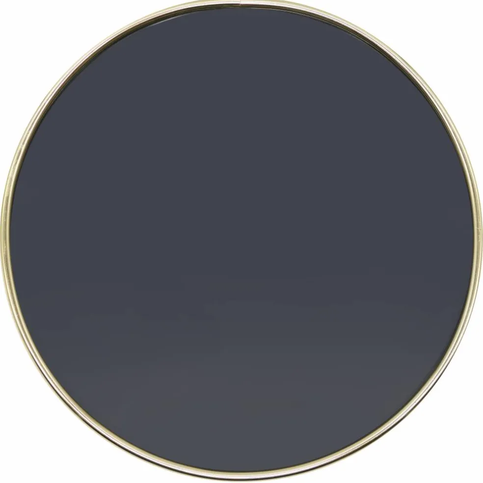7.75" Circle Gold-Rimmed Mirror Jewelry Tray