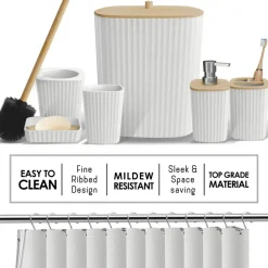 Clara Clark Bamboo Bathroom Accessories Set