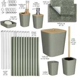 Clara Clark Bamboo Bathroom Accessories Set