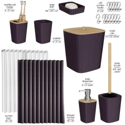 Clara Clark Bamboo Bathroom Accessories Set