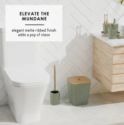 Clara Clark Bamboo Bathroom Accessories Set