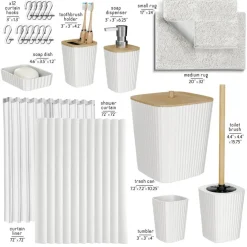 Clara Clark Bamboo Bathroom Accessories Set
