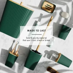 Clara Clark Bamboo Bathroom Accessories Set