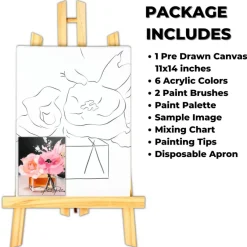"Classic Perfume" DIY Canvas Art Kit, Adult Beginner, Acrylic Paint Size 11x14 inch