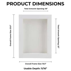 Classic White Wood Shadown Box Frame with Acrylic Front - White Suede Backing, 30 Sizes