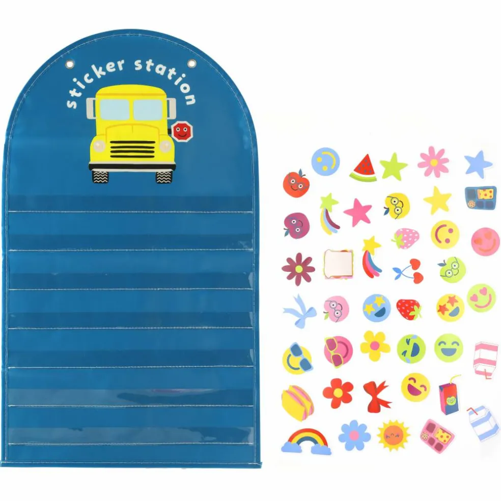 Class Rules! 24" x 14" Blue Sticker Station by B2C™