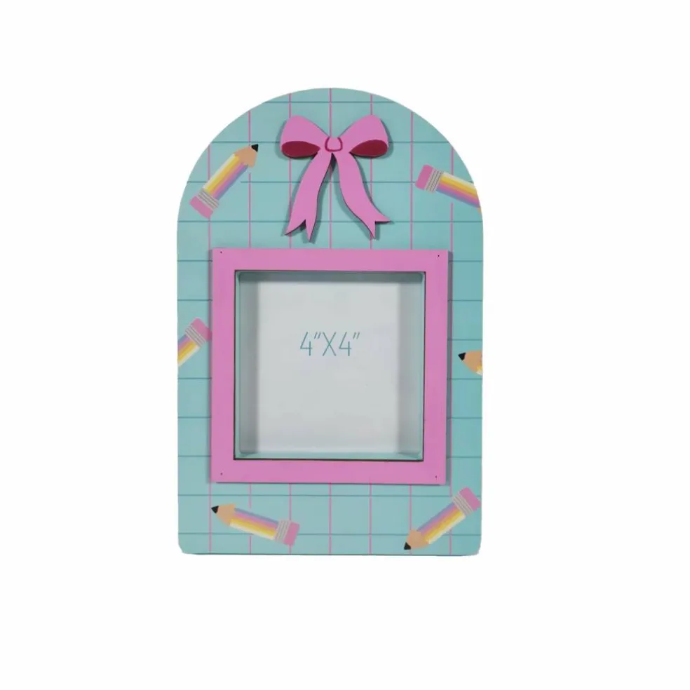 Class Rules! 4" x 4" Pink Bow Tabletop Décor by B2C™