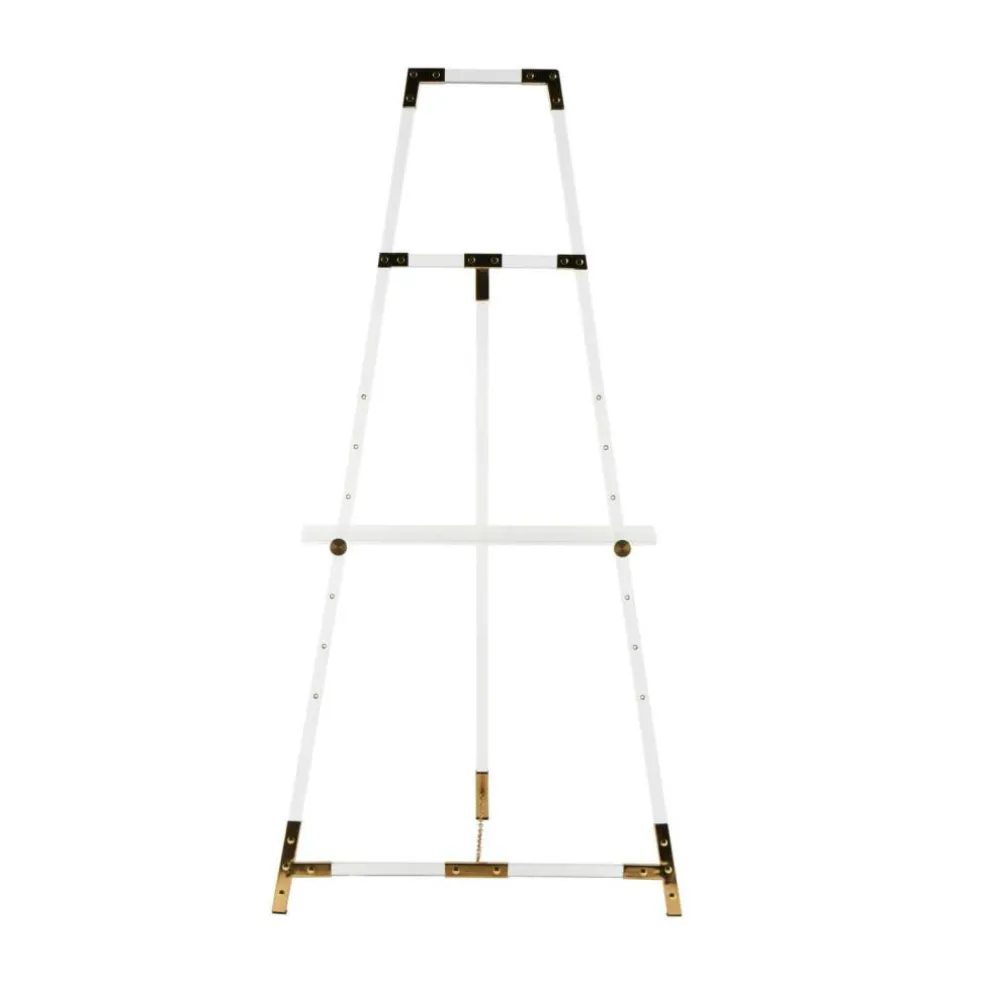 56.5" Clear Acrylic Plastic Adjustable 7-Tier Display Easel with Gold Accents & Chain Support