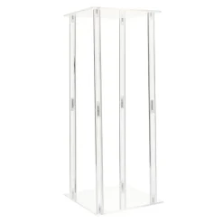 Clear Acrylic Round Cube Centerpiece Flower Stand, 10-Piece Event Decor
