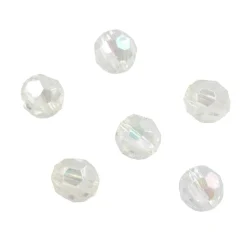 Clear Aurora Borealis Faceted Acrylic Round Craft Beads by Bead Landing™, 8mm