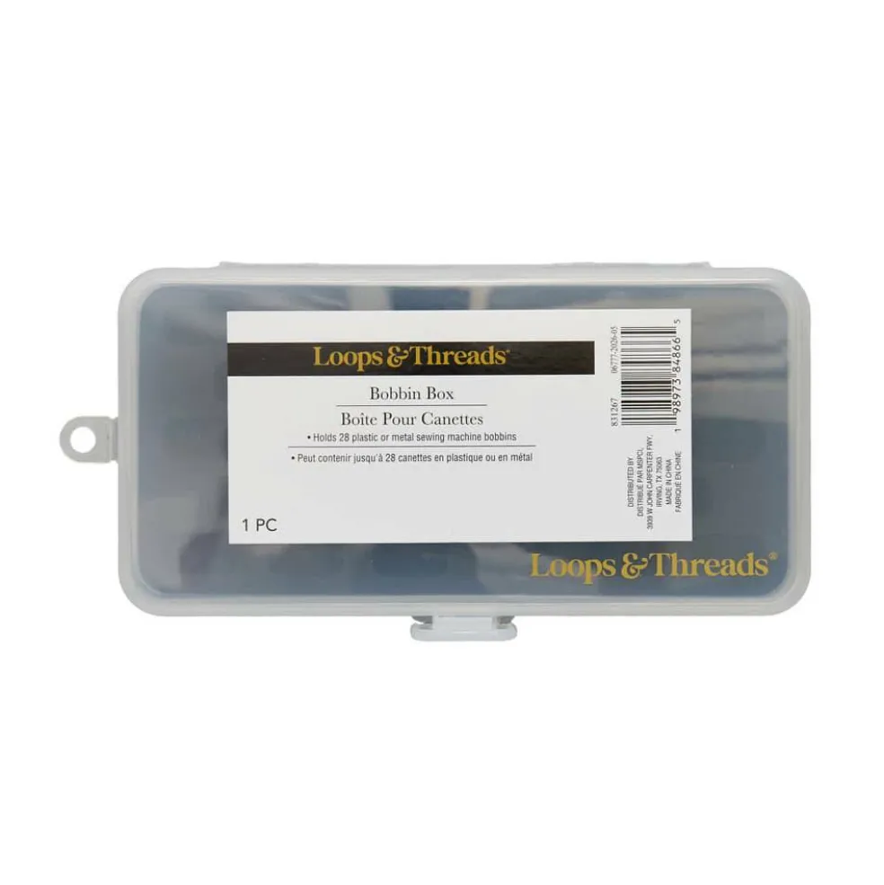 Clear 28-Bobbin Plastic Storage Box by Loops & Threads®