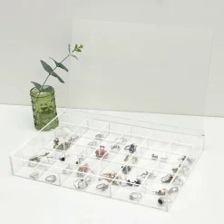 13.6" Clear 36-Compartment Divided Tray with Lid by Bead Landing™