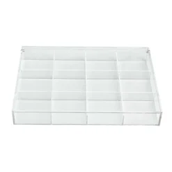 13.6" Clear 12-Compartment Divided Tray with Lid by Bead Landing™