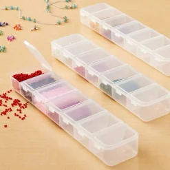 Clear 7-Compartment Jewelry Storage Boxes, 3ct. by Bead Landing™