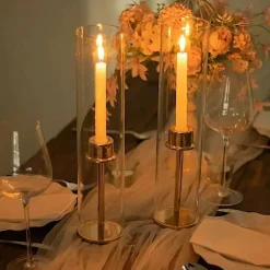 2 Clear 14" Cylinder Glass Hurricane Candle Holder Shades Party Events Supplies