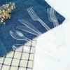 Clear Disposable Cutlery set - 360 Pieces: 180 Forks, 120 Spoons, 60 Knives