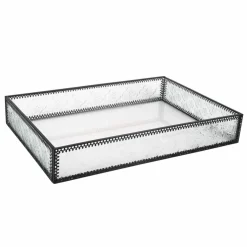 12" Clear Etched Rectangle Glass Tray by Ashland®