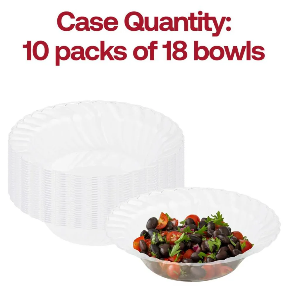 Clear Flair Plastic Soup Bowls - 12 oz. (180 Bowls)